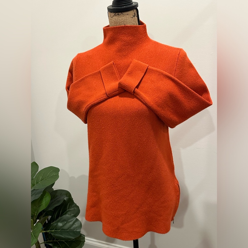 Tahari Women's Cowl Neck Sweater in Bold Orange